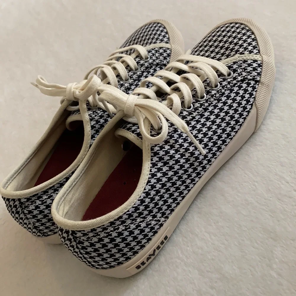 {NWOT} SeaVees for J.Crew | Monterey Houndstooth Sneaker Vegan SF 06/67 (6.5) - Picture 7 of 16